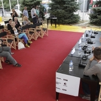 Crew of the film TALEA, Press Conference, Competition Programm Festure Film, Festival Square, 2013, © Obala Art Centar