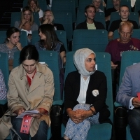 Hanna Issa, Fatma Al-Remaihi and Abdulla Al Mossallam, Delegation of Doha Film Institute, Doha Film Institute - Opening, Cinema City Multiplex, 21. Sarajevo Film Festival, 2015 (C) Obala Art Centar