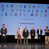 Cast and crew of the film IN THE SAME GARDEN, Preview Screening Followed by Press Conference, Competition Programme - Out of Competition, National Theatre, 22. Sarajevo Film Festival, 2016 (C) Obala Art Centar