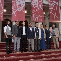 Cast and crew of the film IN THE SAME GARDEN, Competition Programme - Out of Competition, Red Carpet, National Theatre, 22. Sarajevo Film Festival, 2016 (C) Obala Art Centar