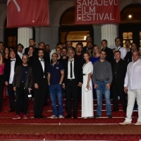 Cast and crew of the film MEN DON'T CRY, Competition Programe - Feature Film, Red Carpet, National Theatre, 23. Sarajevo Film Festival, 2017 (C) Obala Art Centar