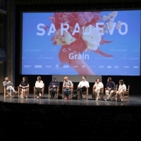 Cast and crew of the film GRAIN, Competition Programme Press Conference, Competition Programe - Feature Film, National Theatre, 23. Sarajevo Film Festival, 2017 (C) Obala Art Centar