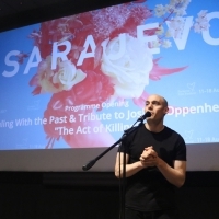 Director Joshua Oppenheimer, Programme opening DEALING WITH THE PAST and TRIBUTE TO Joshua Oppenheimer, THE ACT OF KILLING, Meeting Point Cinema, 23. Sarajevo Film Festival, 2017 (C) Obala Art Centar