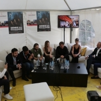 Cast and crew of BLACK SUN, Press conference, Avant Premiere, Festival Square, 23. Sarajevo Film Festival, 2017 (C) Obala Art Centar