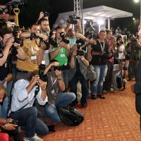 Actor of the movie AN EPISODE IN THE LIFE OF AN IRON PICKER Nazif Mujić, Festival Opening, Red Carpet, 2013, © Obala Art Centar