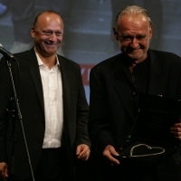 Mirsad Purivatra, Béla Tarr, Festival Opening Ceremony, Honorary Hart of Sarajevo, National Theatre, 2013, © Obala Art Centar