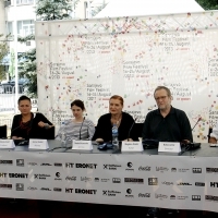 Crew of the film A STRANGER, Press Conference, Festival Square, 2013, © Obala Art Centar