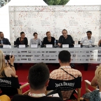 Crew of the film A STRANGER, Press Conference, Festival Square, 2013, © Obala Art Centar