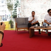 Coffee with ...  Programme, Director Danis Tanović, Actor Nazif Mujić, Festival Square, 2013, © Obala Art Centar