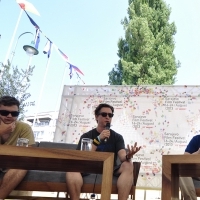 Coffee with ... Programme, Actor Emile Hirsch and Director David Gordon Green, Festival Square, 2013, © Obala Art Centar