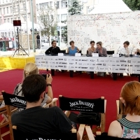 Crew of the film SOLDATE JEANNETTE, Press Conference, Festival Square, 2013, © Obala Art Centar