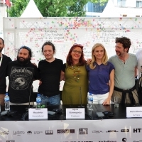 Crew of the film RUNAWAY DAY, Press Conference, Festival Square, 2013, © Obala Art Centar