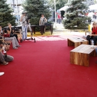 Coffee with ... Programme, director Jasmila Žbanić, Festival Square, 2013, © Obala Art Centar 