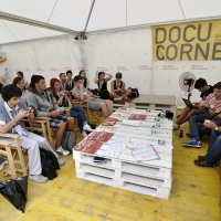 DocuCorner, Live Forum, Festival Square, 19th Sarajevo Film Festival, 2013, © Obala Art Centar
