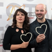 Tinatin Kajrishvili - Director of the film BRIDES with Lasha Khalvashi - Producer of the film BRIDES - Special Jury Prize, Festival Awards, Sarajevo Film Festival, 2014 (C) Obala Art Centar