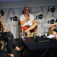 Jasmila Žbanić and Aleksandar Hemon, LOVE ISLAND - Case study, Talents Sarajevo, Academy of Performing Arts, Sarajevo Film Festival, 2014 (C) Obala Art Centar