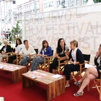 Debate on No Hate Speech Movement, Festival Square, Sarajevo Film Festival, 2014 (C) Obala Art Centar