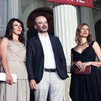 Cast and crew of the film BRIDES, Red Carpet Ceremony, National Theatre, Sarajevo Film Festival, 2014 (C) Obala Art Centar
