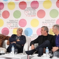 Danis Tanović, Čedomir Kolar, Danny Huston and Andy Paterson, TIGERS, in conversation with Caroline Daniel, british journalist, 