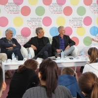 Danis Tanović, Čedomir Kolar, Danny Huston and Andy Paterson, TIGERS, in conversation with Caroline Daniel, british journalist, 