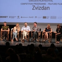 Cast and crew of the film THE HIGH SUN, National Theatre, 21. Sarajevo Film Festival, 2015 (C) Obala Art Centar