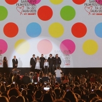 Cast and crew of the Film A PERFECT DAY, HT Eronet Open Air Cinema, 21. Sarajevo Film Festival, 2015 (C) Obala Art Centar