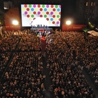 Cast and crew of the Film A PERFECT DAY, HT Eronet Open Air Cinema, 21. Sarajevo Film Festival, 2015 (C) Obala Art Centar