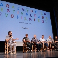 Cast and crew of the film THE FIELD, Press Conference, Competition Programme Preview Screening, National Theatre, 22. Sarajevo Film Festival, 2016 (C) Obala Art Centar