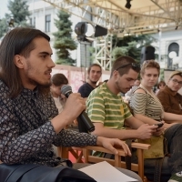 Coffee with... Hans Petter Moland, A CONSPIRACY OF FAITH, moderated by Mathilde Henrot, Open Air Programme, Festival Square, 22. Sarajevo Film Festival, 2016 (C) Obala Art Centar