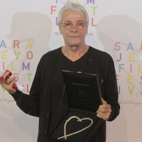 Gheorghe Visu, DOGS / CÂINI, HEART OF SARAJEVO FOR BEST ACTOR, Photo Call, Festival Square, 21. Sarajevo Film Festival, 2015 (C) Obala Art Centar