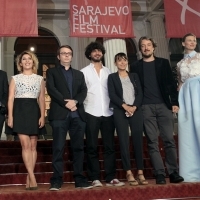 Actor Murat Kilic, actress Sebnem Bozoklu, director Mehmet Can Mertoglu, producer Yoel Meranda, art director Yunus Emre Yurtseven and art director Meral Efe Yurtseven, ALBUM, with Elma Tataragić Programmer of the Competition Program – Feature Film, Competition Program – Feature Film, Red Carpet, National Theatre, 22. Sarajevo Film Festival, 2016 (C) Obala Art Centar