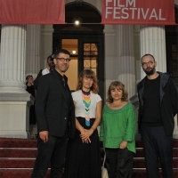 Fernand Melgar (member of Competition Programe - Documentary Film Jury), Tine Fischer (member of Competition Programe - Documentary Film Jury), Rada Šešić (Competition Programe - Documentary Film Programmer) and Alexander Nanau (member of Competition Programe - Documentary Film Jury), Tine Fischer (member of Competition Programe - Documentary Film Jury), Red Carpet, National Theatre, 22. Sarajevo Film Festival, 2016 (C) Obala Art Centar