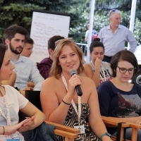 Conversation with Ognjen Glavonić, director of DEPTH TWO, Competition Programme - Documentaries, Docu Corner, Festival Square, 22. Sarajevo Film Festival, 2016 (C) Obala Art Centar