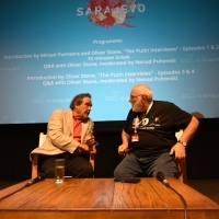Q&A with Oliver Stone, moderated by Nenad Puhovski, TRIBUTE TO Oliver Stone, THE PUTIN INTERVIEWS, Meeting Point Cinema, 23. Sarajevo Film Festival, 2017 (C) Obala Art Centar