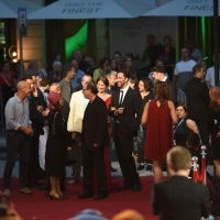Cast and crew of the film GRAIN, Competition Programe - Feature Film, Red Carpet, National Theatre, 23. Sarajevo Film Festival, 2017 (C) Obala Art Centar