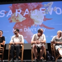 Cast and crew of the film MEN DON'T CRY, Competition Programme Press Conference, Competition Programe - Feature Film, National Theatre, 23. Sarajevo Film Festival, 2017 (C) Obala Art Centar