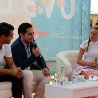 Coffee with... actors Simon al-Bazoon and Sherwan Haji, THE OTHER SIDE OF HOPE, Open Air Programme, Festival Square, 23. Sarajevo Film Festival, 2017 (C) Obala Art Centar