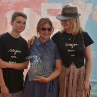 Evereybody love Agnes B.: SON OF SOFIA team Actor Victor Khomut, Director Elina Psykou, and Actress Valery Tscheplanowa, 23. Sarajevo Film Festival, 2017, (C) Obala Art Centar