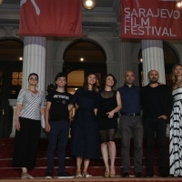 Crew of film Love 1. Dog with Elma Tataragić, Competition Programme - Feature Film programmer, Red Carpet, 24th Sarajevo Film Festival, 2018 (C) Obala Art Centar