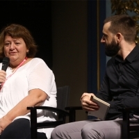 Producer Edina Kenesei with moderator Nebojša Jovanović, Competition Programme Press Conference: One Day, National Theatre, 24th Sarajevo Film Festival, 2018 (C) Obala Art Centar