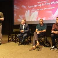 Crew of film Something in the Water, Q&A session after a Special Screening, Meeting Point, 24th Sarajevo Film Festival, 2018 (C) Obala Art Centar