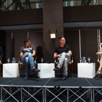 Paula McHarg, Nebojša Taraba, Dalibor Matanić and moderator Andrea Reuter, Case Study: The Paper - The First Show From The Region Sold to Netflix, CineLink DRAMA / MIDPOINT TV Launch, Hotel Europe - Atrium, 24th Sarajevo Film Festival, 2018 (C) Obala Art Centar