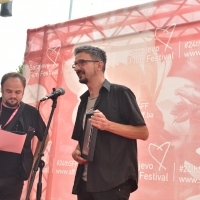 Director and writer Alen Drljević, winner of this year's Ivica Matić Award, Festival Square, 24th Sarajevo Film Festival, 2018 (C) Obala Art Centar