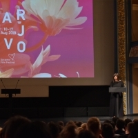 Amra Bakšić Čamo, host of the Sarajevo Film Festival Awards Ceremony, National Theatre, 24th Sarajevo Film Festival, 2018 (C) Obala Art Centar