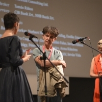 Director Milorad Krstić and scriptwriter Radmila Roczkov, Q&A after the screening of Ruben Brandt, Collector, In Focus, National Theatre, 24th Sarajevo Film Festival, 2018 (C) Obala Art Centar