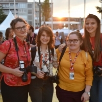 Photographers volunteers of Sarajevo Film Festival, Awards Ceremony Warm-up Drink, Festival Square, 24th Sarajevo Film Festival, 2018 (C) Obala Art Centar