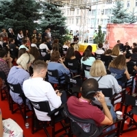 Coffee with... the lead actors and casting director of DOGMAN, Festival Square, 24th Sarajevo Film Festival, 2018 (C) Obala Art Centar