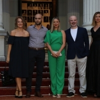 Crew of Horizon with Elma Tataragić, programmer of Competition Programme - Feature Film, Red Carpet, 24th Sarajevo Film Festival, 2018 (C) Obala Art Centar
