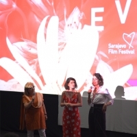 Competition Programme - Documentary Film programmer Rada Šešić with Easy Lessons director Dorottya Zurbó and producer Julianna Ugrin, Cinema City, 24th Sarajevo Film Festival, 2018 (C) Obala Art Centar