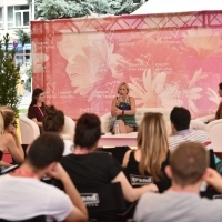 Docu Corner: Live Forum with Senka Domanović, director of Occupied Cinema, Festival Square, 24th Sarajevo Film Festival, 2018 (C) Obala Art Centar